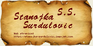 Stanojka Surdulović vizit kartica